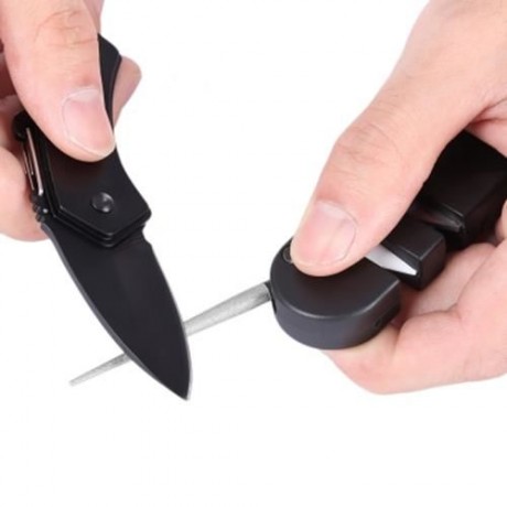 EDCGEAR OUTDOOR SURVIVAL ABS POCKET KNIFE SHARPENER WITH CERAMIC SLOT TAPERED DIAMOND ROD 