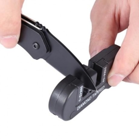 EDCGEAR OUTDOOR SURVIVAL ABS POCKET KNIFE SHARPENER WITH CERAMIC SLOT TAPERED DIAMOND ROD 
