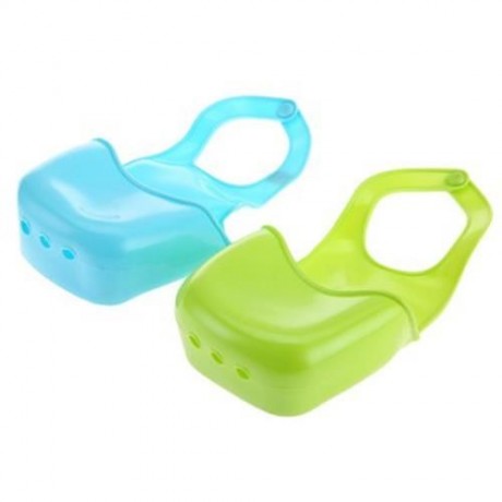 HC - 1749B CREATIVE FOLDING HANGING SILICONE BATHROOM KITCHEN GADGET STORAGE BAG (GREEN)