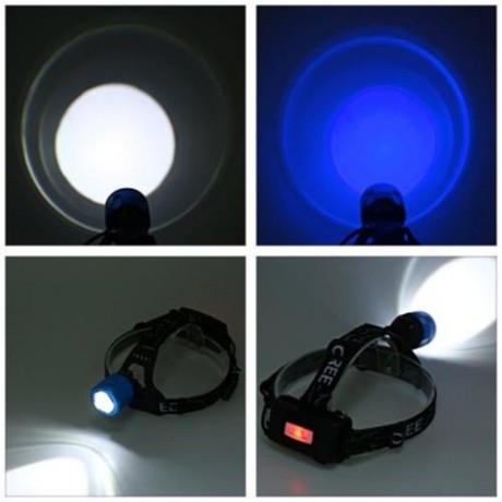 20W 850LM T6 LED HEADLIGHT ADJUSTABLE FOCUS FISHING LIGHT (BLACK)