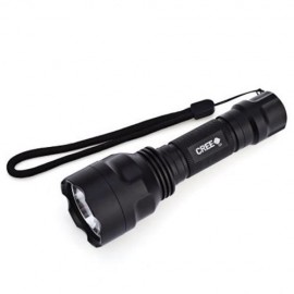 3W 240LM CREE Q6 LED WATERPROOF FLASHLIGHT WITH BATTERY CHARGER (BLACK)