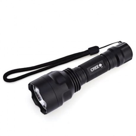 3W 240LM CREE Q6 LED WATERPROOF FLASHLIGHT WITH BATTERY CHARGER (BLACK)