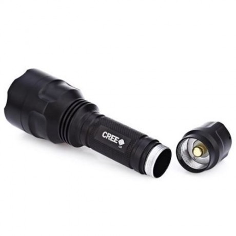 3W 240LM CREE Q6 LED WATERPROOF FLASHLIGHT WITH BATTERY CHARGER (BLACK)