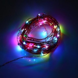 DC 6V 10M 100 LEDS COPPER STRING LIGHT WATERPROOF LED LAMP (COLORFUL)