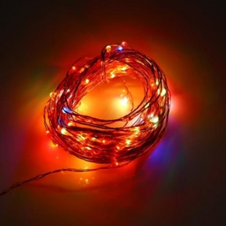 DC 6V 10M 100 LEDS COPPER STRING LIGHT WATERPROOF LED LAMP (COLORFUL)