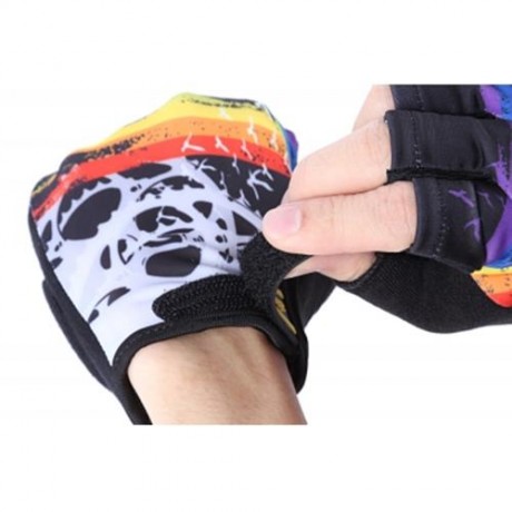 COOLCHANGE SHOCK-ABSORBING FOAM PAD HALF FINGER BIKE GLOVES (BLACK)
