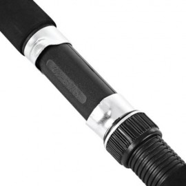 DURABLE FISHING ROD TELESCOPIC GLASS FIBER POLE WITH EVA HANDLE OUTDOOR TOOL (BLACK)