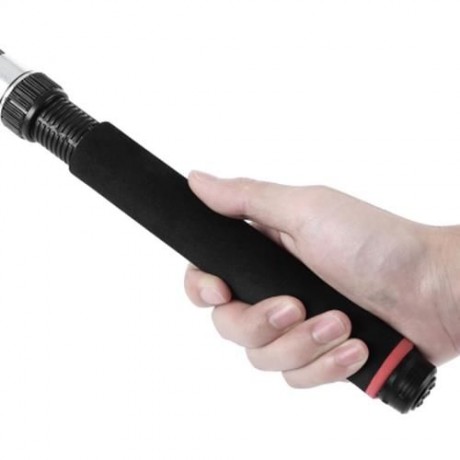 DURABLE FISHING ROD TELESCOPIC GLASS FIBER POLE WITH EVA HANDLE OUTDOOR TOOL (BLACK)