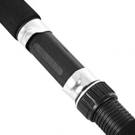 DURABLE FISHING ROD TELESCOPIC GLASS FIBER POLE WITH EVA HANDLE OUTDOOR TOOL (BLACK)