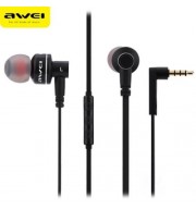 AWEI ES 10TY 3.5MM NOISE ISOLATION IN-EAR EARPHONES HEADPHONES WITH MIC (BLACK)