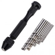 1MM - 3MM 11PCS HIGH SPEED STEEL HAND TWIST DRILL ROTARY TOOL (BLACK)