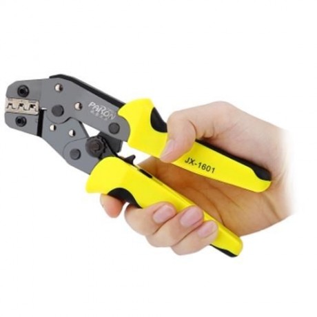 MULTI-FUNCTION RATCHET WHEEL SAVE EFFORT TAB TERMINAL CRIMPING PRESS PLIER TOOL (YELLOW AN