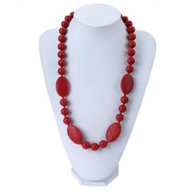 BABY SILICONE NECKLACE TEETHERS (RED)