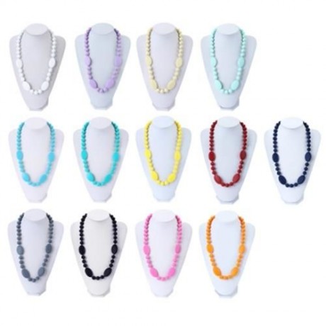 BABY SILICONE NECKLACE TEETHERS (PURPLE)
