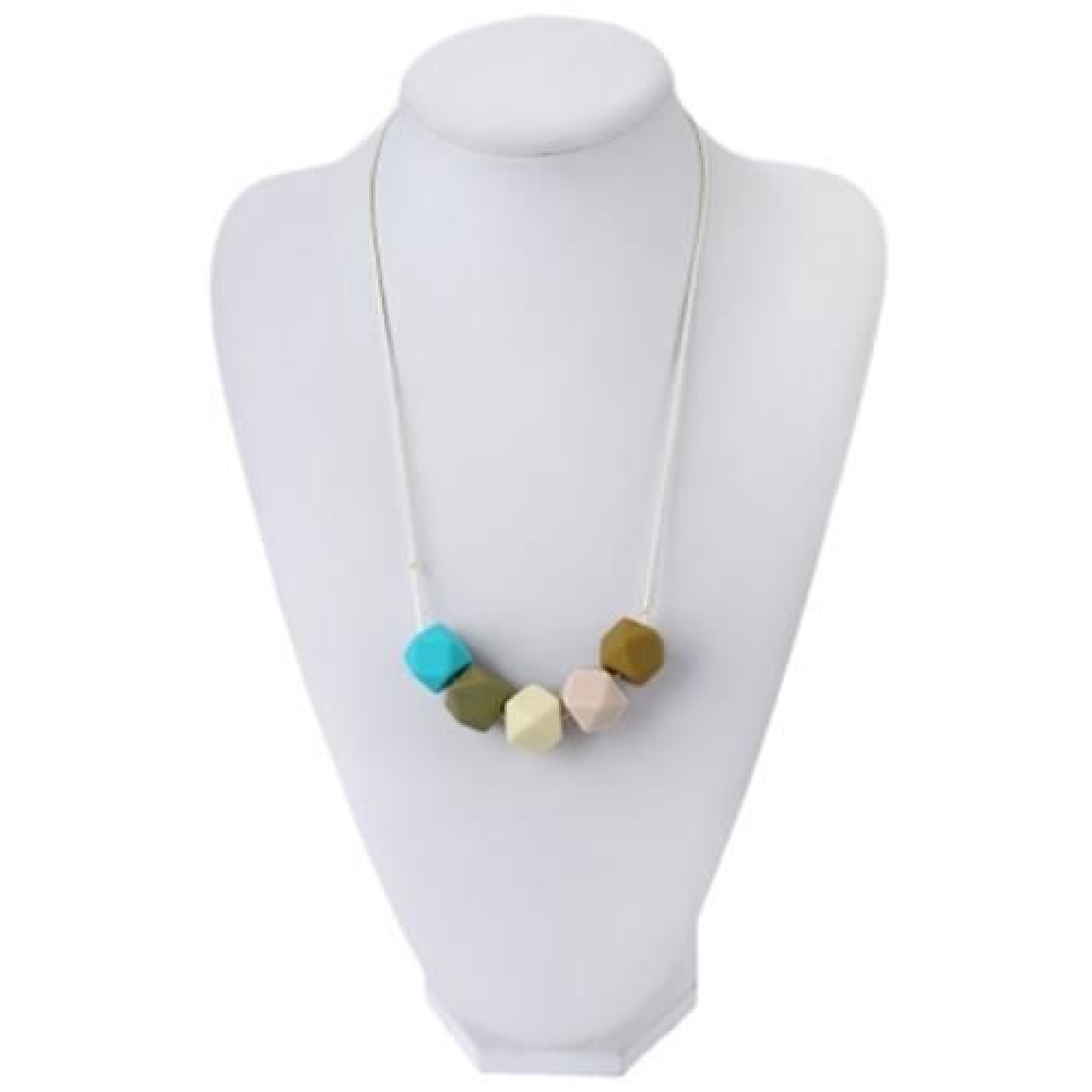 BABY SOFT SILICONE TEETHERS NECKLACE EXERCISE BABY CHEWING ABILITY (COLORMIX)