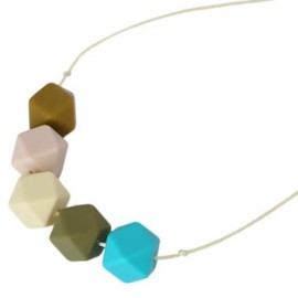 BABY SOFT SILICONE TEETHERS NECKLACE EXERCISE BABY CHEWING ABILITY (COLORMIX)
