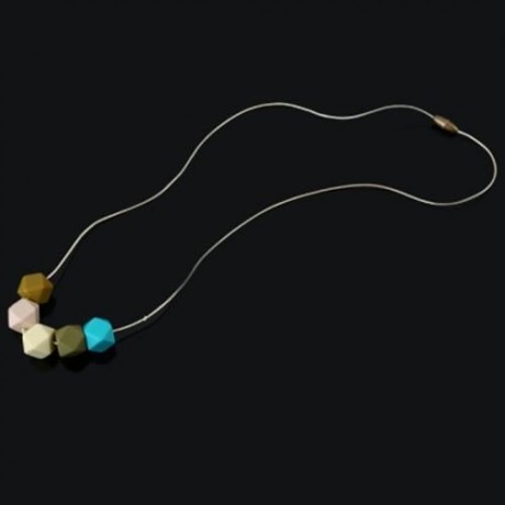 BABY SOFT SILICONE TEETHERS NECKLACE EXERCISE BABY CHEWING ABILITY (COLORMIX)