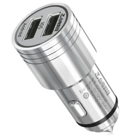 TECLAST CCM202 12 - 24V INPUT 5V 2.4A OUTPUT ALL-METAL MINI CAR CHARGER WITH EMERGENCY SAF