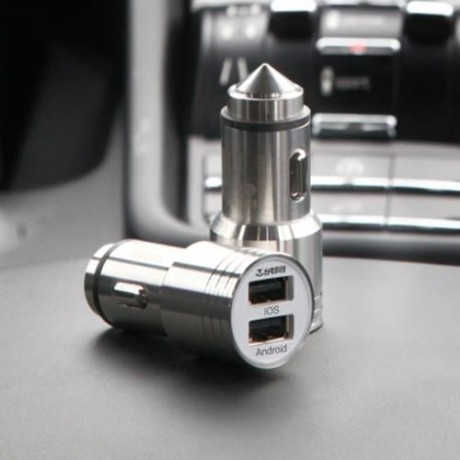 TECLAST CCM202 12 - 24V INPUT 5V 2.4A OUTPUT ALL-METAL MINI CAR CHARGER WITH EMERGENCY SAF