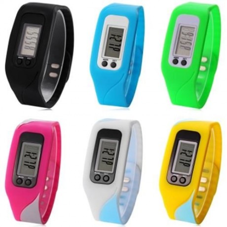 HENGZHENG HZ67 LCD CHILDREN SPORT WATCH STEP CALORIE COUNTER SILICONE BAND WRISTBAND (BLUE