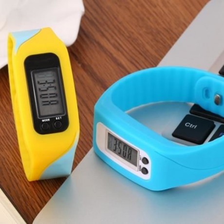 HENGZHENG HZ67 LCD CHILDREN SPORT WATCH STEP CALORIE COUNTER SILICONE BAND WRISTBAND (BLUE