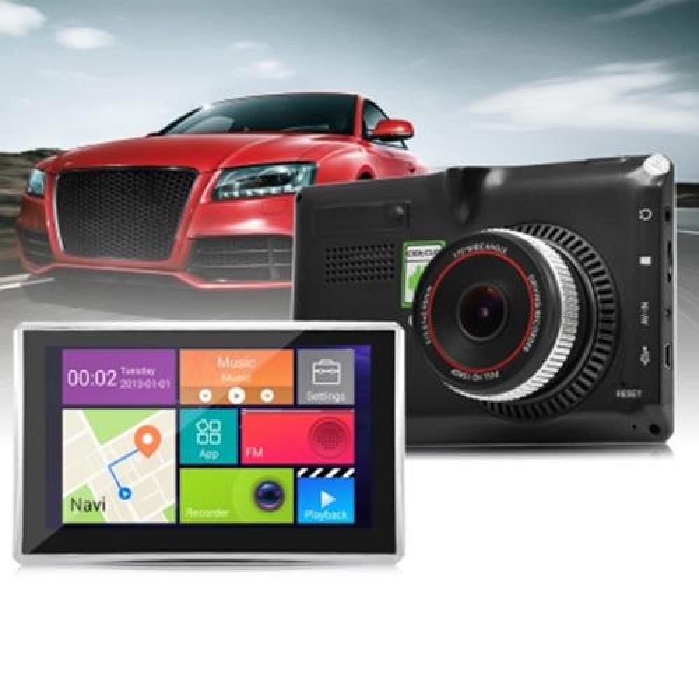 5 INCH ANDROID 4.4 CAR TABLET GPS 170 DEGREE WIDE ANGLE 1080P DVR RECORDER WIFI / FM TRANS