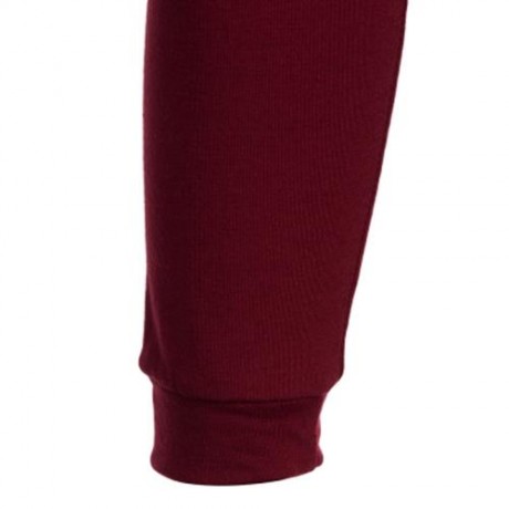 CASUAL PATCHWORK V NECK MALE LONG SLEEVE SHIRT (WINE RED)