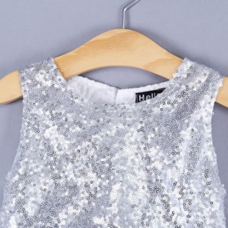 SWEET GIRLS COMFORT COTTON SEQUINS LACE JUMPER SKIRT WITH BOWKNOT (WHITE)