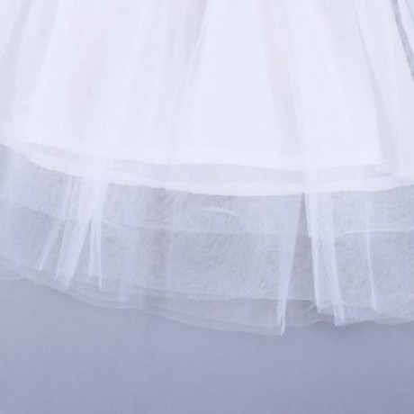 SWEET GIRLS COMFORT COTTON SEQUINS LACE JUMPER SKIRT WITH BOWKNOT (WHITE)