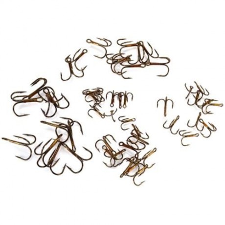 PROBEROS 50PCS NUMBER 2 / 4 / 6 / 8 / 10 FISHING TREBLE HOOK WITH BOX (DEEP YELLOW)