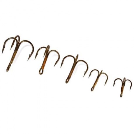 PROBEROS 50PCS NUMBER 2 / 4 / 6 / 8 / 10 FISHING TREBLE HOOK WITH BOX (DEEP YELLOW)