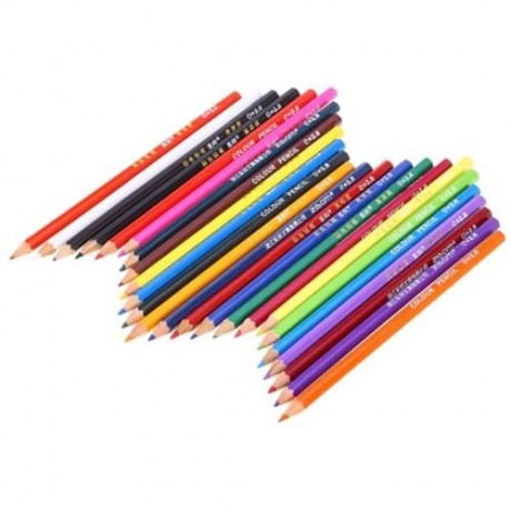 ZIBOM 24 COLORED WOODEN PENCIL KIT DRAWING PEN FOR ARTIST SKETCH (COLORMIX)