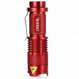 ALONEFIRE 3W XPE LED ZOOMABLE MINI FLASHLIGHT WITH 3 MODES (RED)