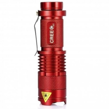 ALONEFIRE 3W XPE LED ZOOMABLE MINI FLASHLIGHT WITH 3 MODES (RED)