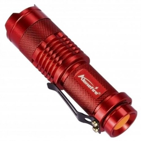ALONEFIRE 3W XPE LED ZOOMABLE MINI FLASHLIGHT WITH 3 MODES (RED)
