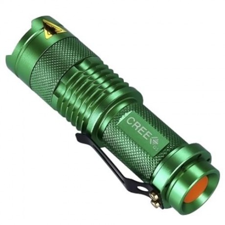 ALONEFIRE 3W XPE LED ZOOMABLE MINI FLASHLIGHT WITH 3 MODES (GREEN)