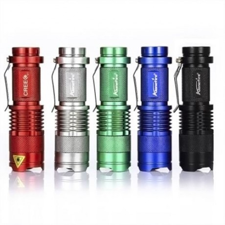 ALONEFIRE 3W XPE LED ZOOMABLE MINI FLASHLIGHT WITH 3 MODES (GREEN)