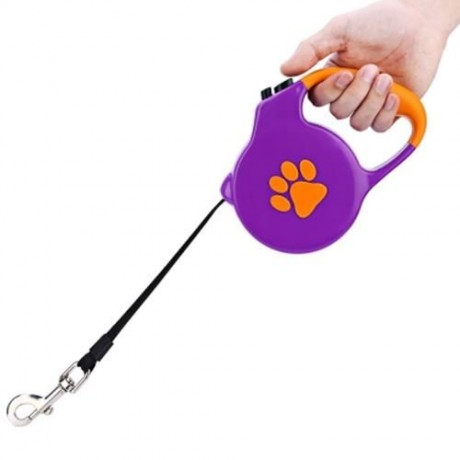 5M EXTENDABLE RETRACTABLE PET LEAD TRAINING LEASH FOR SMALL MEDIUM DOG (PURPLE)