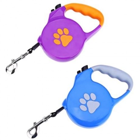 5M EXTENDABLE RETRACTABLE PET LEAD TRAINING LEASH FOR SMALL MEDIUM DOG (PURPLE)