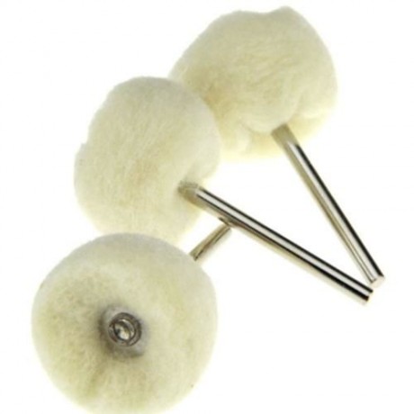 10PCS WOOL FINISHING BALL BRUSH BUFFING POLISHING ROTARY TOOL (MILK WHITE)