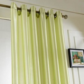 100 X 250CM PURE COLOR GROMMET RING TOP BLACKOUT WINDOW CURTAIN (GREEN)