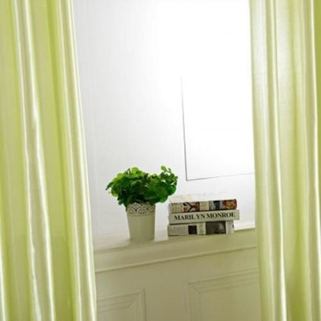 100 X 250CM PURE COLOR GROMMET RING TOP BLACKOUT WINDOW CURTAIN (GREEN)