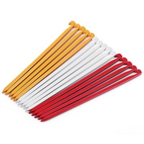 5PCS ALUMINUM ALLOY TENT STAKE HOOKS CAMPING TOOL (SILVER)