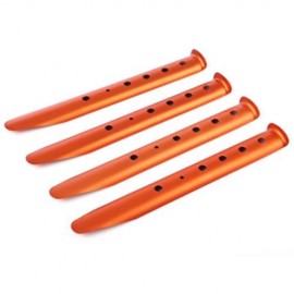 4PCS ALUMINUM ALLOY SNOWFIELD OR SAND USE TENT NAIL STAKES (ORANGE)