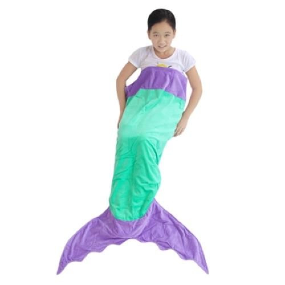 SOFT FLANNEL KIDS SLEEPING BAG / BLANKET FOR OUTDOOR / TRAVEL / HOME (PURPLE)