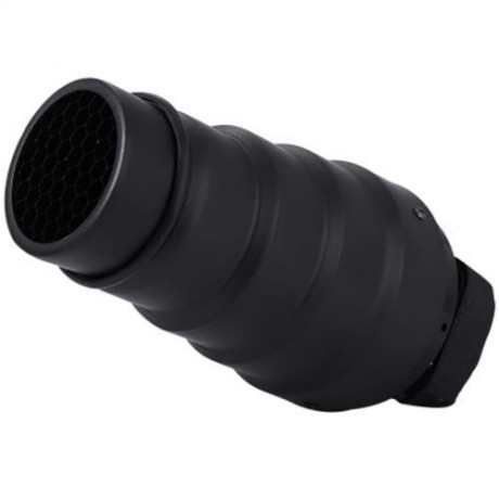 UNIVERSAL EXTENDER CONICAL HONEYCOMB GRID SPEEDLIGHT FLASH SNOOT WITH 5PCS COLOR FILTER (B
