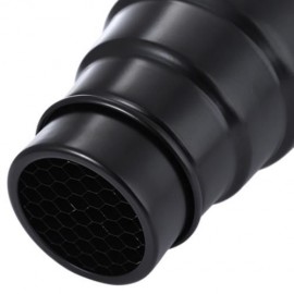 CY EXTENDER CONICAL HONEYCOMB GRID LARGE SIZE SNOOT WITH 5PCS COLOR FILTER (BLACK)