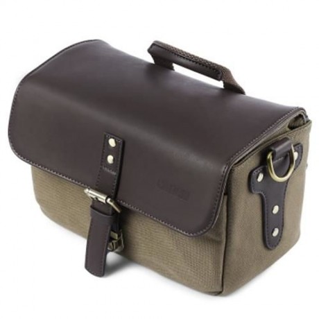 CADEN P1 SHOULDER MESSENGER BAG LEATHER SHOCKPROOF CAMERA HANDBAG FOR DSLR (DEEP BROWN)