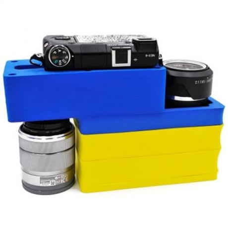 CADEN P1 UNIVERSAL SHOCKPROOF CAMERA VIDEO INSERT STORAGE BAG LINER (BLUE AND YELLOW)