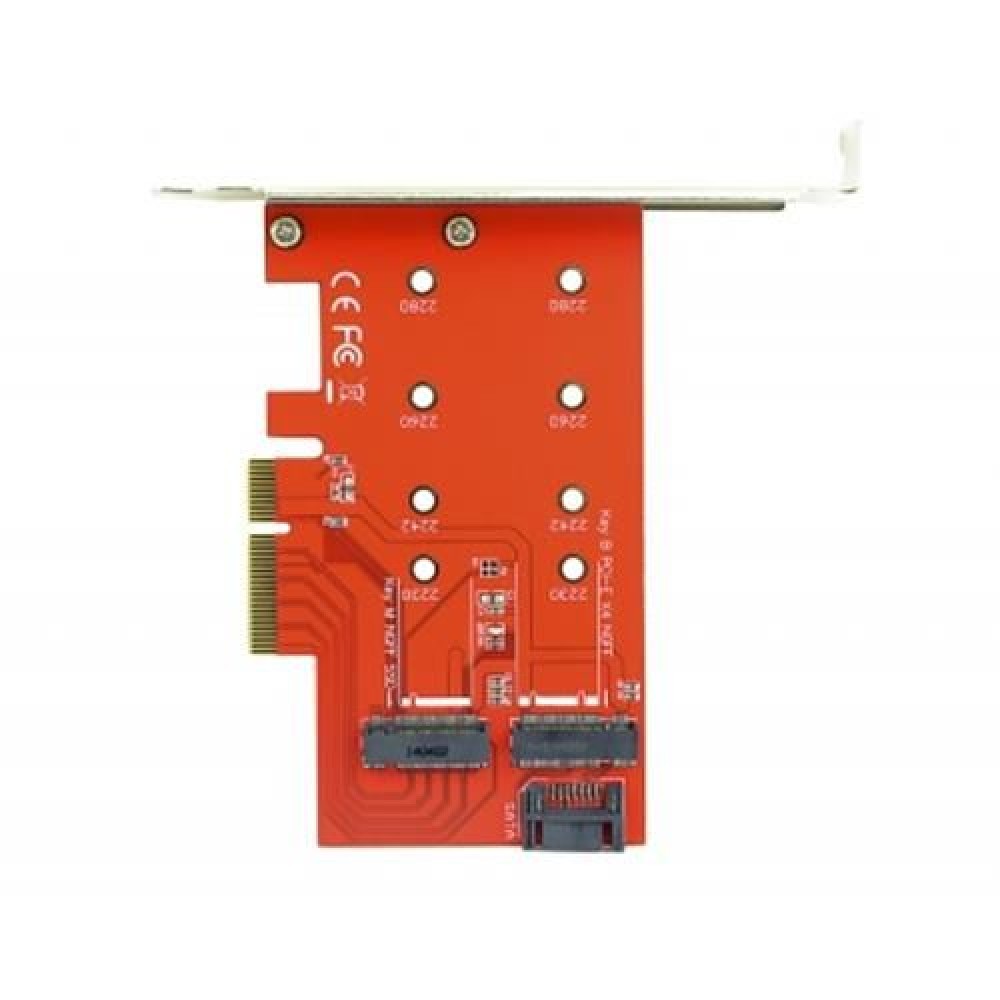 4 LANE XP941 SATA PCI-E ADAPTER M6E NGFF SSD FOR SM951 PM951 MEMORY CHIP (RED)